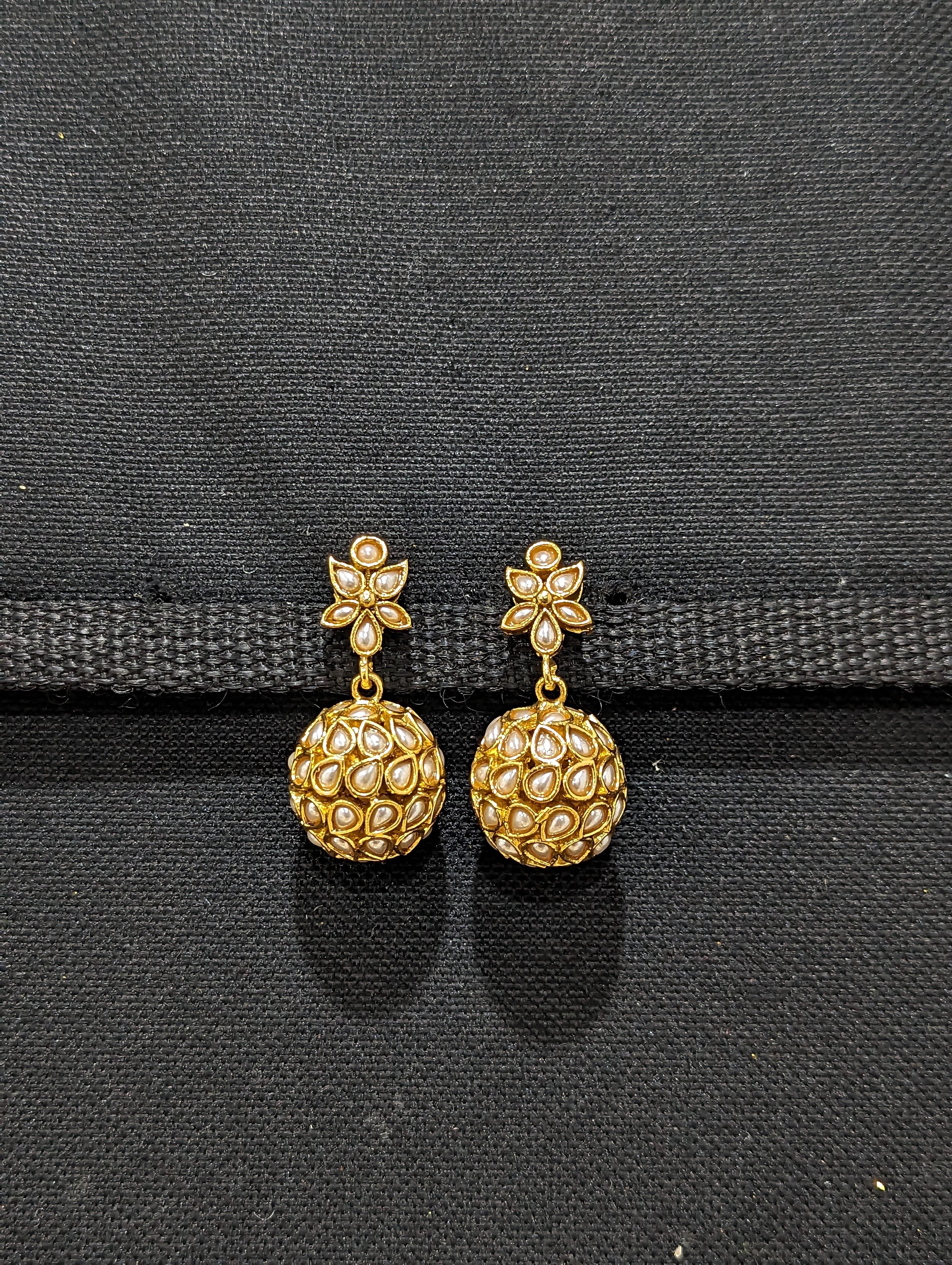 Buy Pretty Ponytails Traditional Small Jhumka Ethnic Gold Jhumki Drop  Earrings at Amazon.in